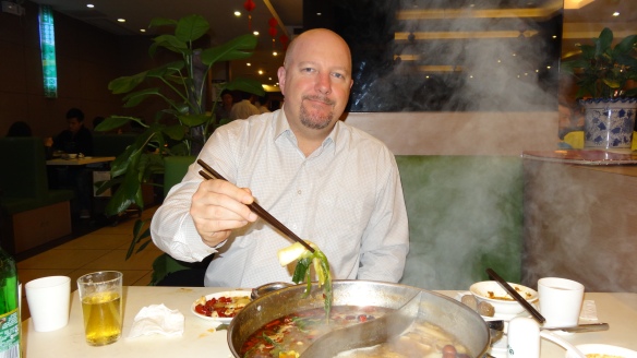 Hubby Coy chowing down on some Hot Pot!